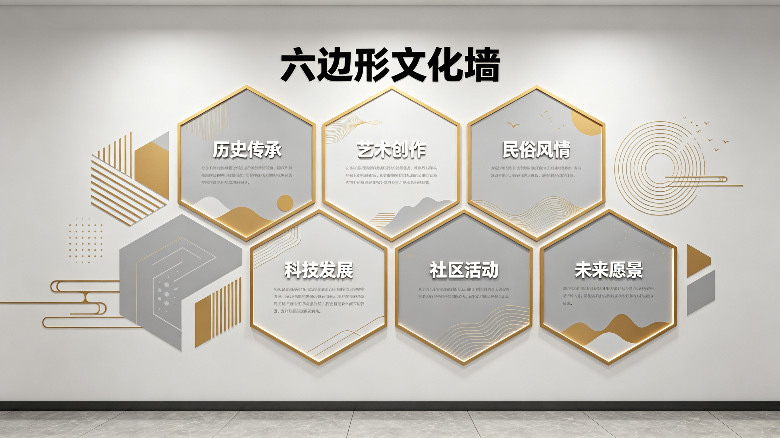 织金企业文化墙 | 六边形信息美学